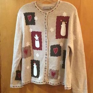 Croft & Barrow Heat & Snowman Christmas Sweater